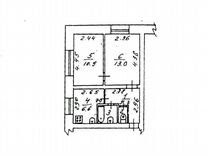 2-к квартира, 40 м², 1/2 эт.