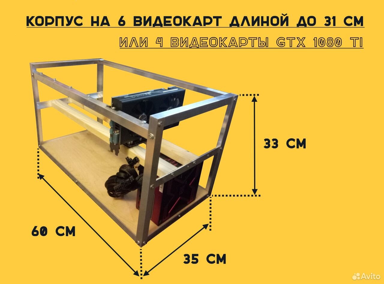 Каркас для майнинг фермы чертеж на 6 видеокарт