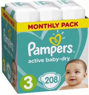 Pampers active baby-DRY мега -боксы