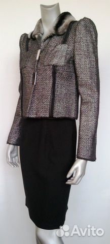 Жакет Италия Cavalli Оригинал меховой ворот 42-44 Жакет Италия Cavalli Оригинал меховой ворот 42-44