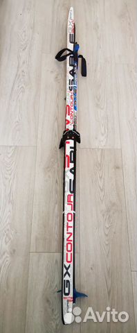 Лыжи беговые с креплениями + палки для взрослых