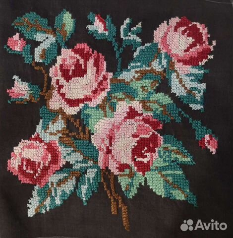 Вышивка крестом старинная, 1910г