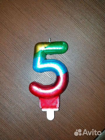Цифра 5 на торт свеча
