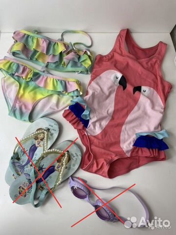 Купальник Mothercare, очки, шлепки, кепка детские
