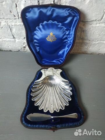 Старинный комплект для подачи икры к столу