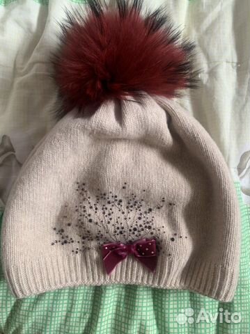 Шапка для девочки со стразами pulka