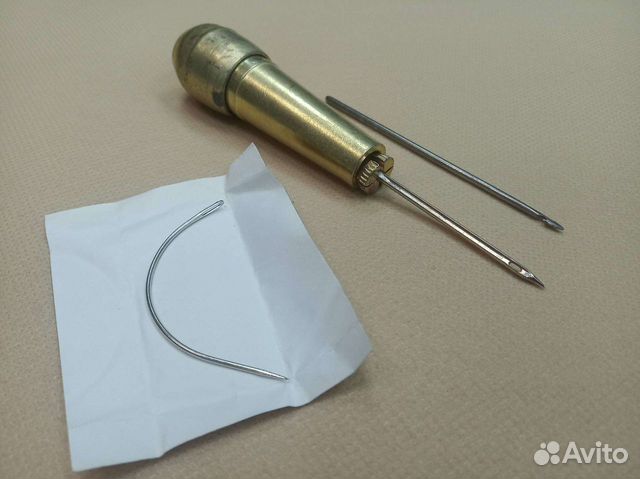 Шило 2 в 1 игла-крючок+игла изогнутая 2 шт