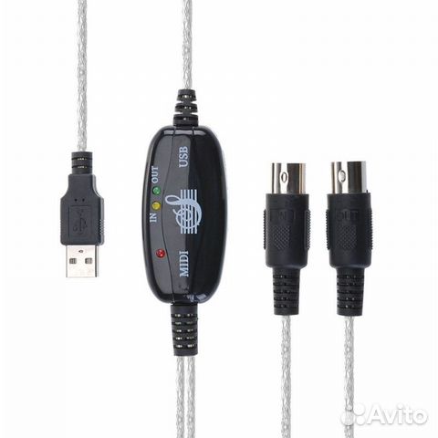 Кабель переходник конвертер USB to midi (DIN-5)