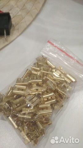 Плоская клемма гнездо 7.5 мм, 1-2.5 кв.мм Латунь