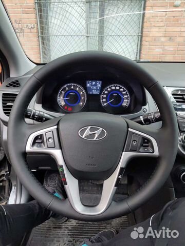 Руль Hyundai Solaris (2011-2017) перетянутый