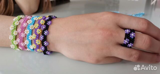 Браслет бисер Браслет из бисера кольцо