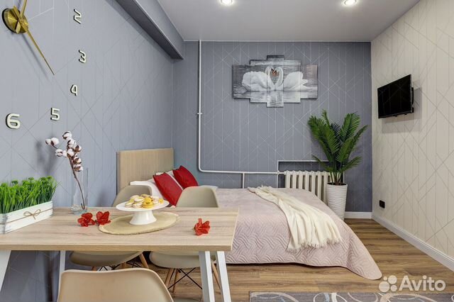 

Квартира-студия, 28 м², 2 кровати