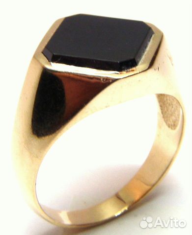 Золотая мужская печатка с ониксом 585 пробы Золотая мужская печатка с ониксом 585 пробы