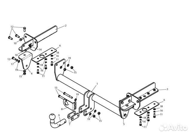 Фаркоп на Субару Форестер, с 2013 г. в. Новый