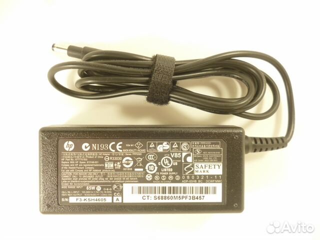 Новый блок питания HP 65W (4.8x1.7 ступенчатый)