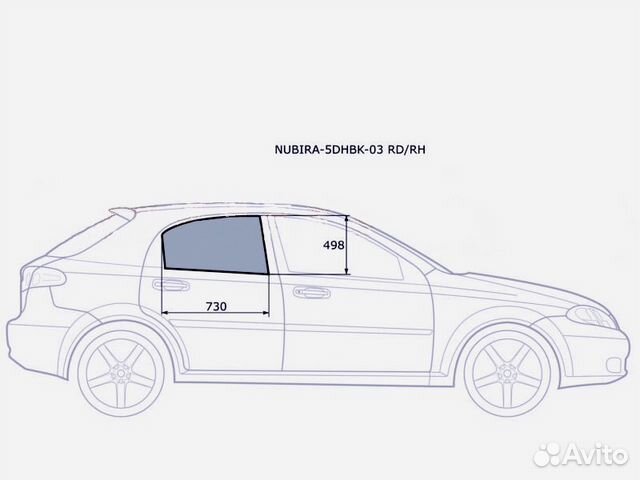 Заднее боковое стекло на а/м Chevrolet Lacetti