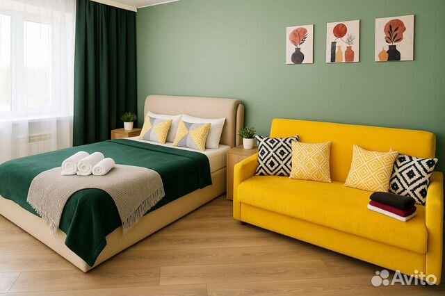 

Квартира-студия, 38 м², 2 кровати