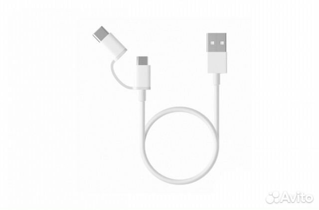 Xiaomi Кабель USB - Micro USB + Type-C длина 30 см