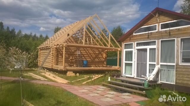 Сруб 6х7+ 2 метра терраса ручная рубка в чашу