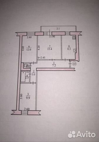 3-к квартира, 59 м², 2/5 эт.