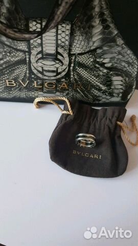 Кольцо Bvlgari, серебро, черная керамика. Оригинал Кольцо Bvlgari, серебро, черная керамика. Оригинал