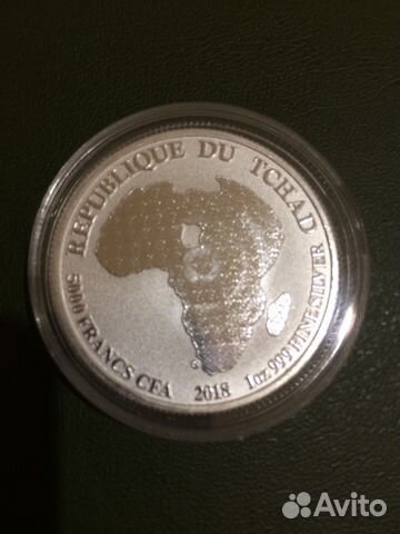 Серебро 999 «Лев» 5000 франков Чад 2018