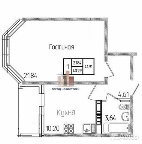 1-к квартира, 36.6 м², 12/17 эт.