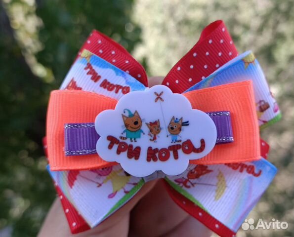 Резиночки для волос.Бантики.Три кота