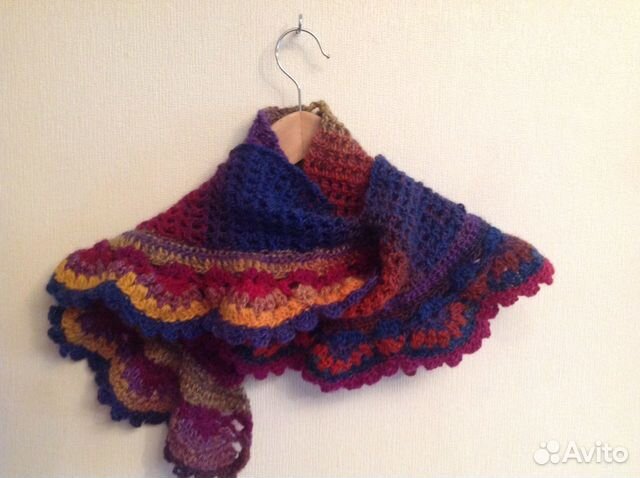 Шарф крючком Крылья. 100 шерсть. Hand Made