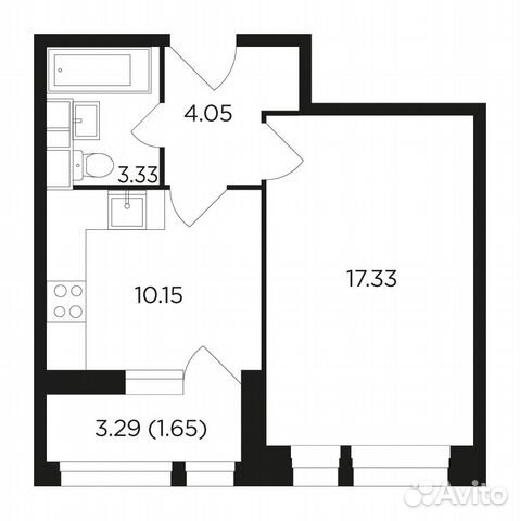 1-к квартира, 36.5 м², 8/22 эт. 1-к квартира, 36.5 м², 8/22 эт.
