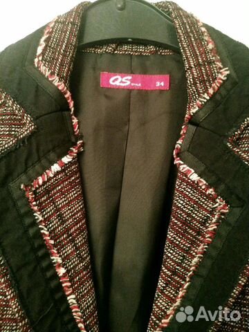 Женский пиджак, S, бордовый