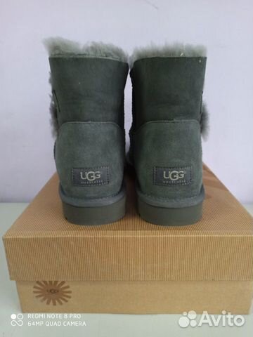 UGG Australia Mini серые с пуговкой UGG Australia Mini серые с пуговкой