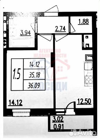 1-к квартира, 36 м², 11/25 эт. 1-к квартира, 36 м², 11/25 эт.