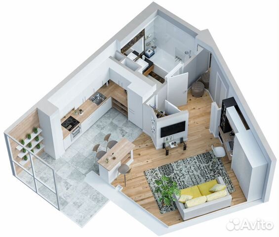 1-к квартира, 40.6 м², 13/21 эт. 1-к квартира, 40.6 м², 13/21 эт.