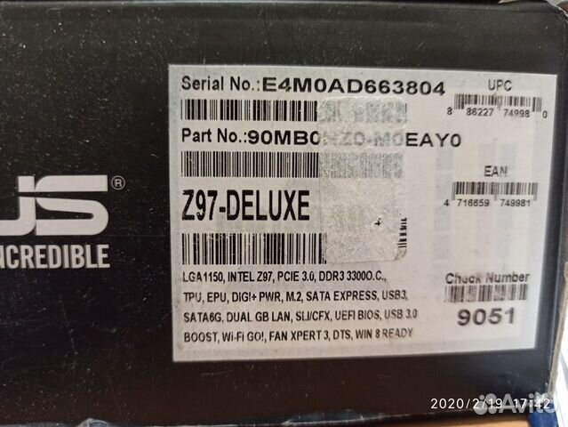 Asus Z97 Deluxe Asus Z97 Deluxe
