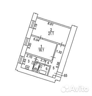 2-к квартира, 57 м², 3/14 эт. 2-к квартира, 57 м², 3/14 эт.