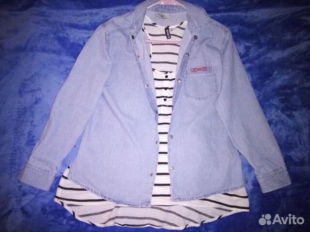Джинсовая Рубашка и топ H&M
