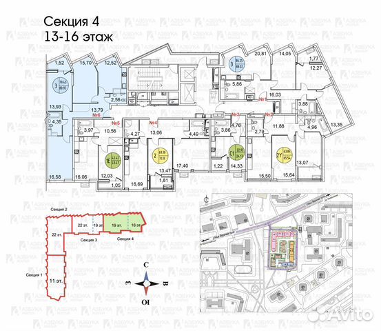 3-к квартира, 81 м², 15/19 эт. 3-к квартира, 81 м², 15/19 эт.
