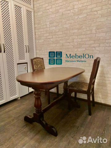 Кухонный стол массив 2 стула комплект темная вишня