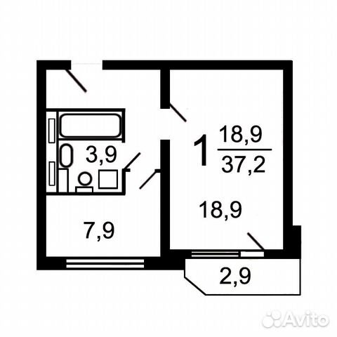 1-к квартира, 37.8 м², 4/17 эт.