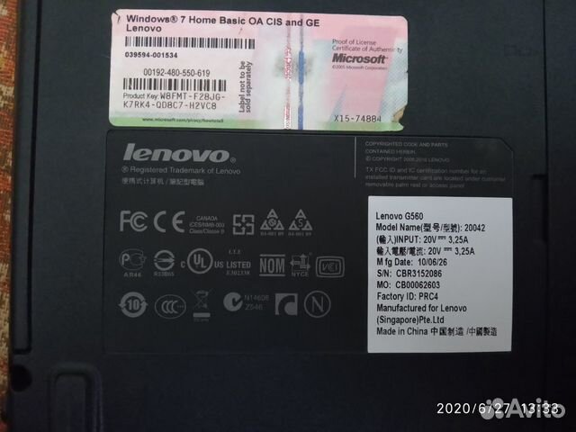 Нотбук Lenovo G560core i3