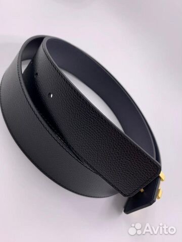 Новый мужской кожаный ремень Louis Vuitton чёрный