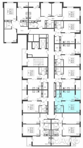 1-к квартира, 35.8 м², 13/17 эт.