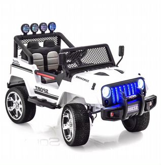 Двухместный Электромобиль Полноприводны White Jeep