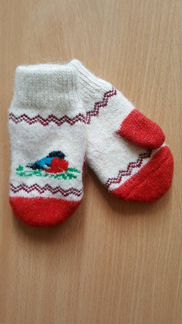 Варежки вязаные шерстяные Новые Девочка