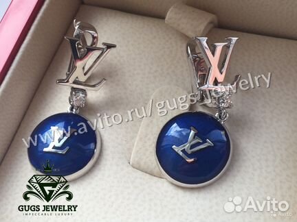 Золотые серьги с бриллиантами Luis Vitton