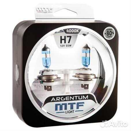 Галогенные автолампы MTF H7 argentum +80