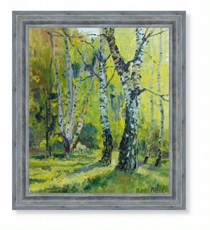 Картина маслом пейзаж берёзы
