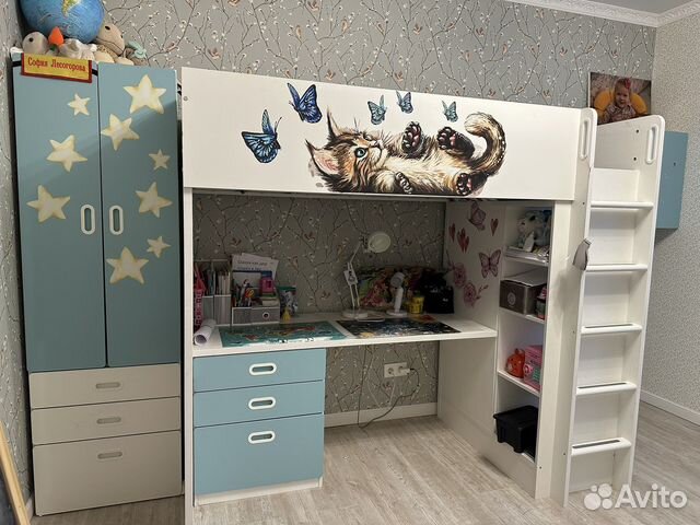 Кровать чердак икеа со столом в Домодедово, цена 23 000 руб ...
