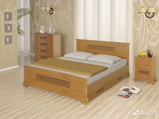 Кровать в комплекте Классика массив дерева